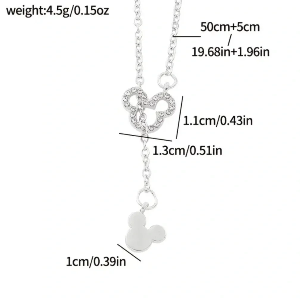 (New in package) Mickey Mouse Elegant Silver Charm Bracelet and Necklace Set